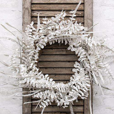 Winter White Sparkle Eucalyptus Wreath 30